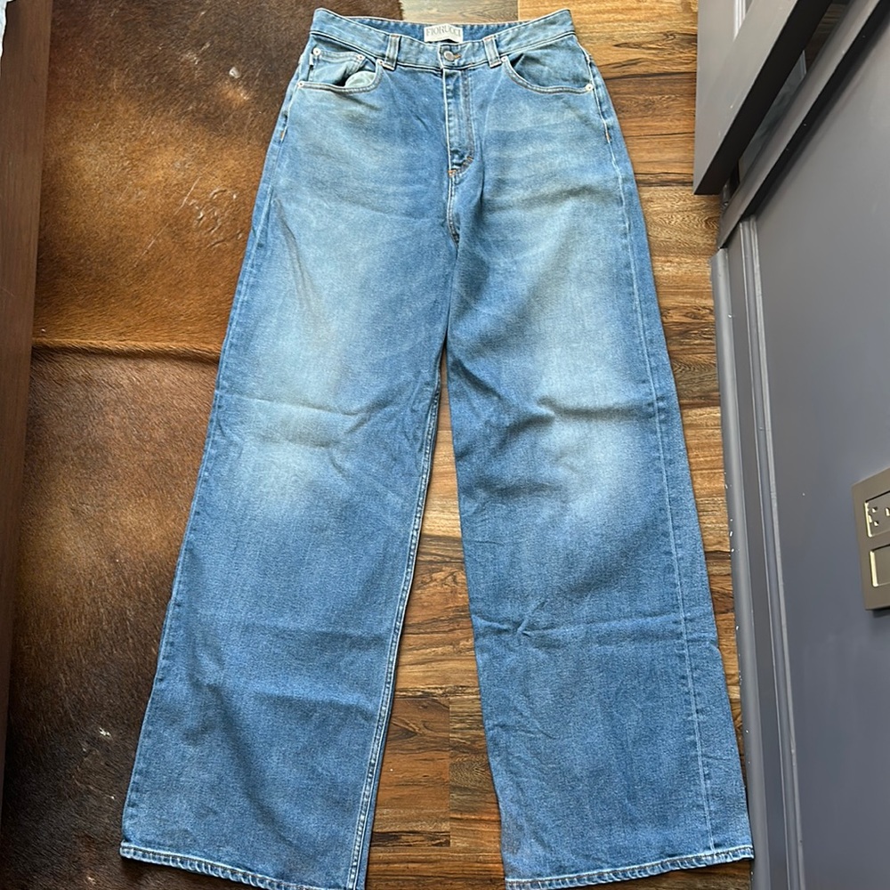 fiorucci size 31 billy sailor extra wide flare jeans made in italy authentic